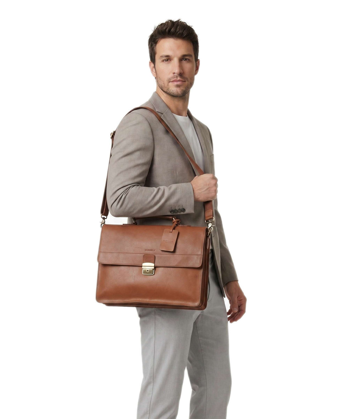 Burkely Vintage Dean Briefcase cognac