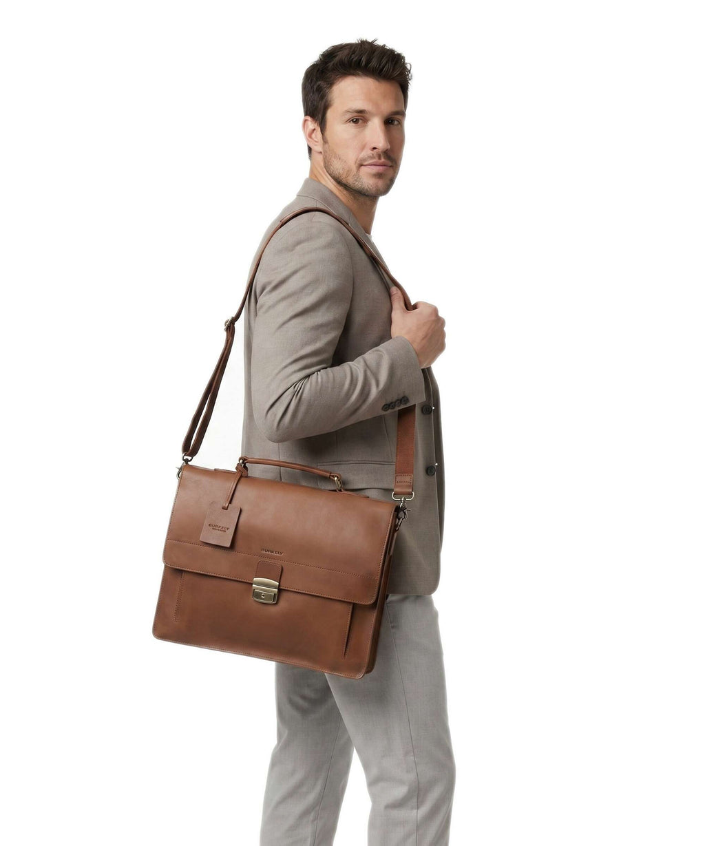 Burkely Vintage Scott Briefcase cognac