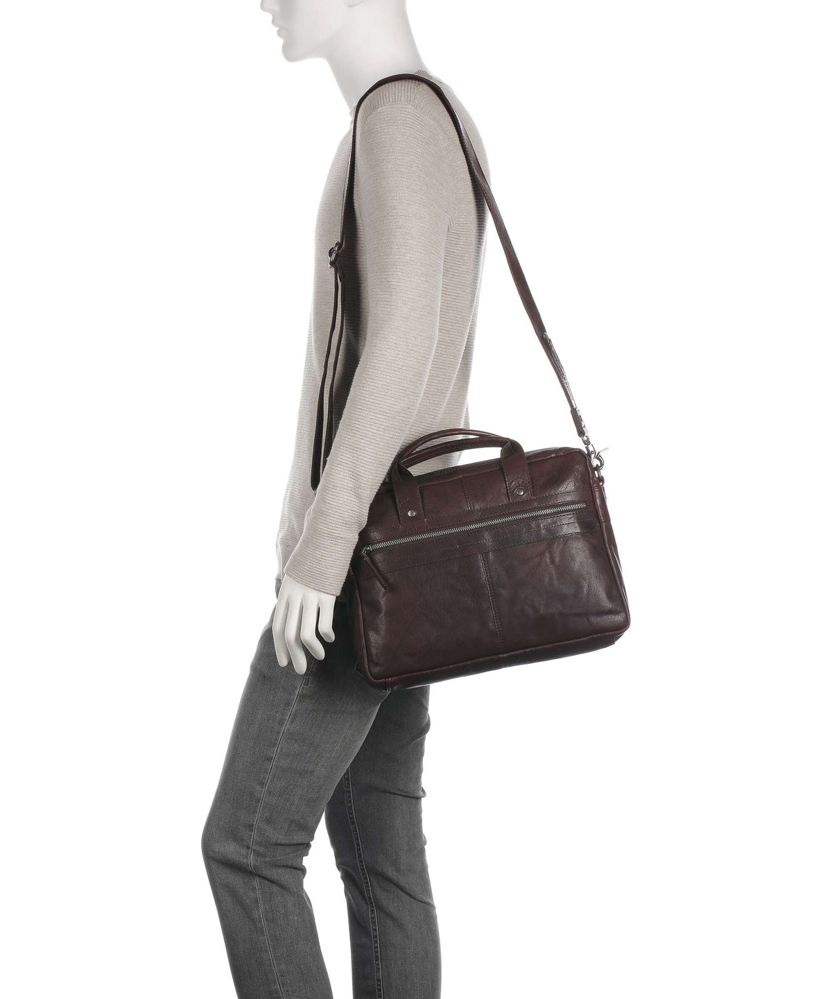 Spikes & Sparrow Bronco Briefcase dark brown