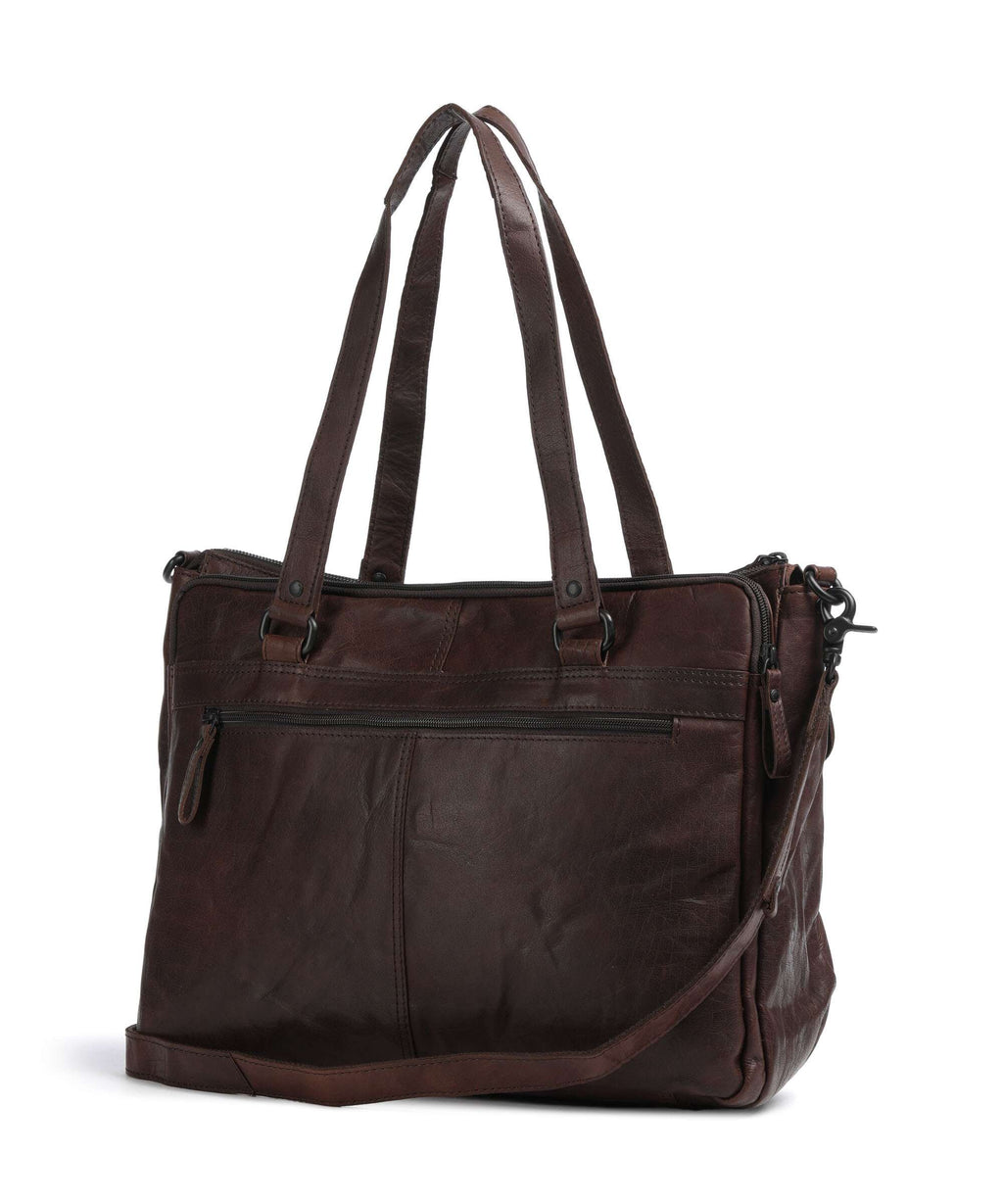 Spikes & Sparrow Bronco Fee Briefcase dark brown