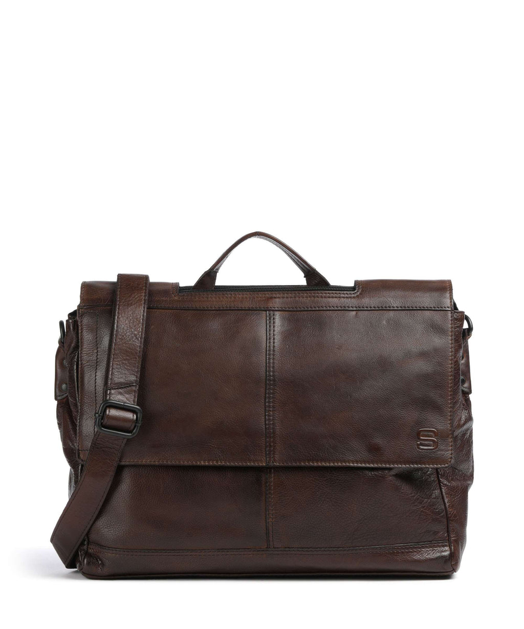 Spikes & Sparrow Apache Benzo Briefcase dark brown