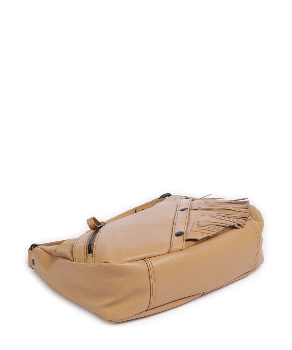Spikes & Sparrow Suede Mix Jadeline Shoulder bag camel
