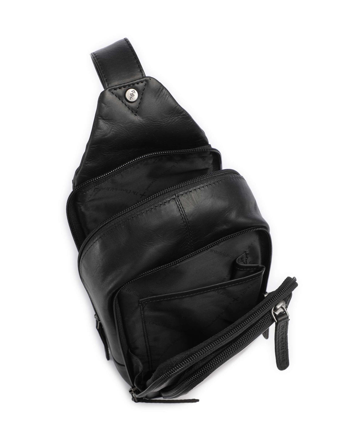 The Chesterfield Brand Wax Pull Up Cow Riga Sling bag black