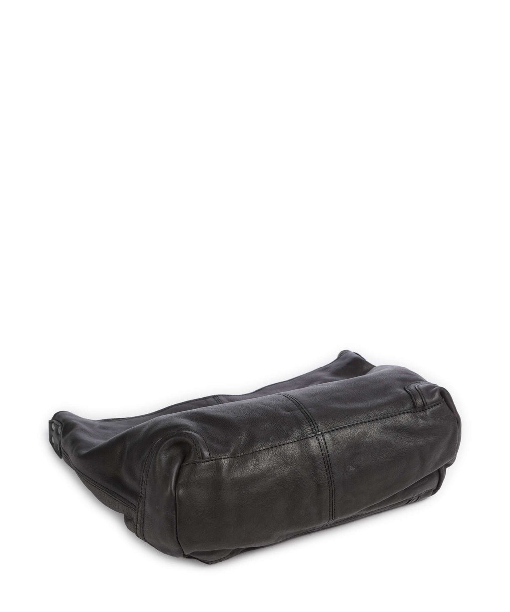 The Chesterfield Brand Washed Waxed Cow Bolivia Hobo bag black
