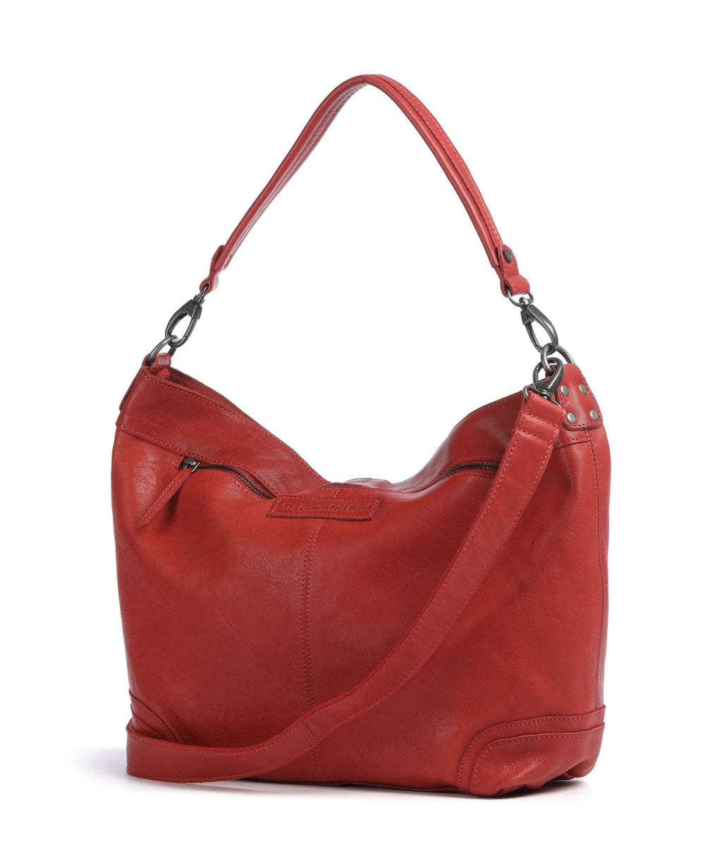 The Chesterfield Brand Washed Waxed Cow Bolivia Hobo bag red