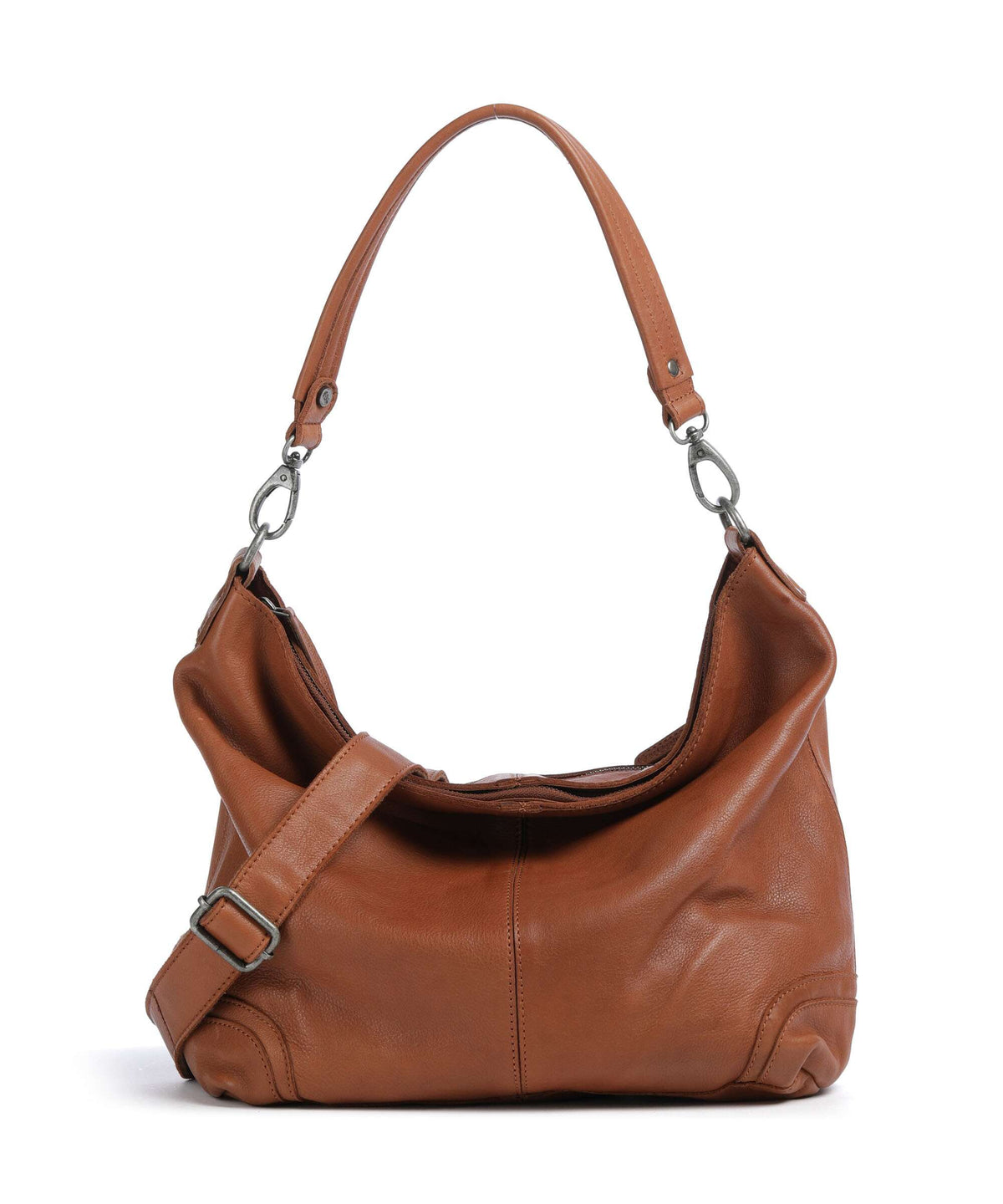 The Chesterfield Brand Washed Waxed Cow Bolivia Hobo bag cognac