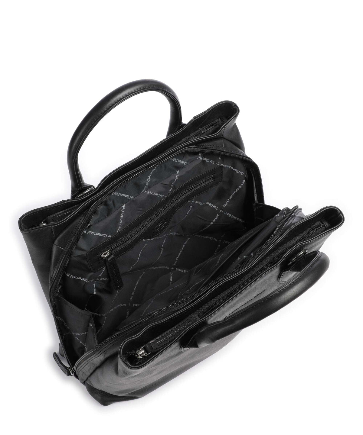 The Chesterfield Brand Wax Pull Up Cow Passau Handbag black