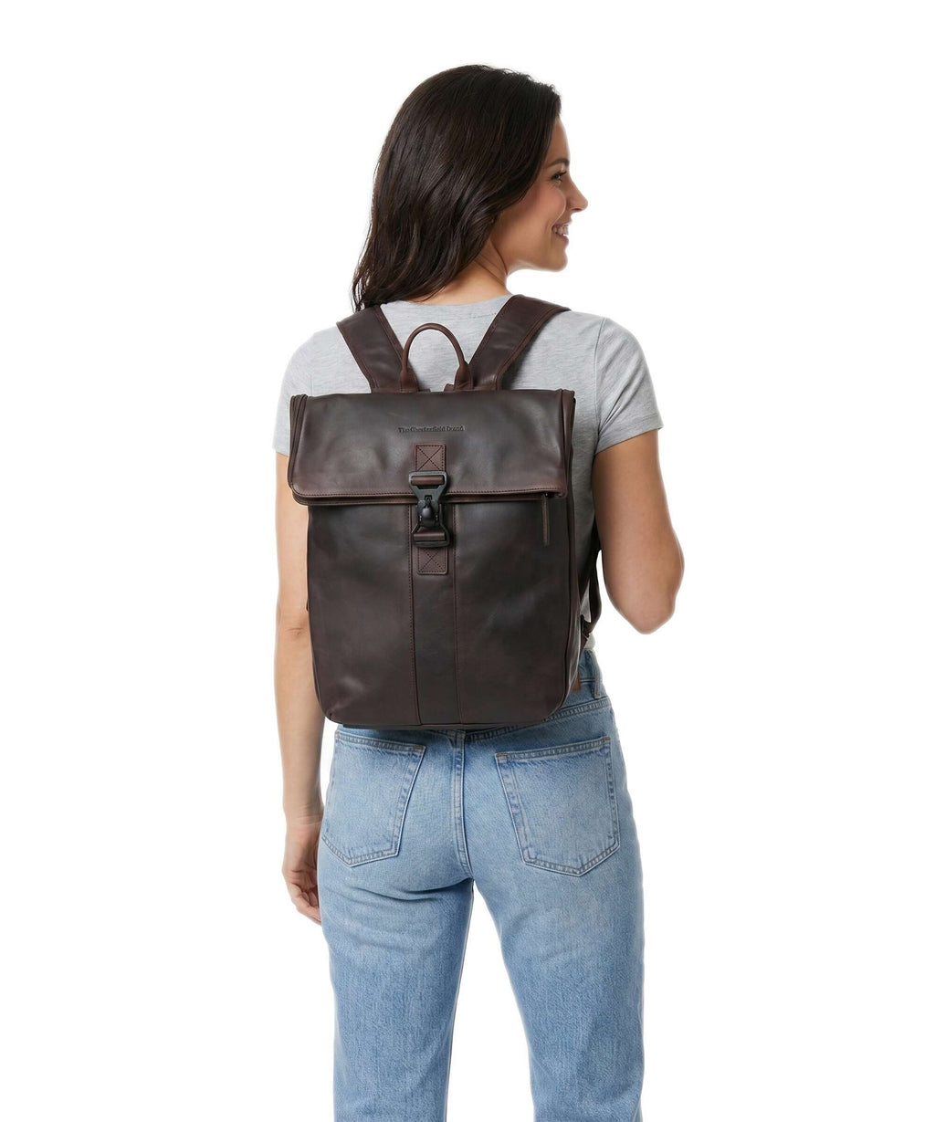 The Chesterfield Brand Wax Pull Up Cow Savona Backpack brown
