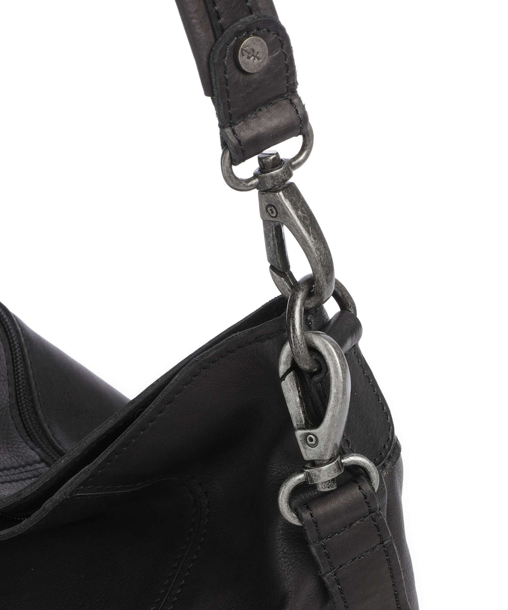 The Chesterfield Brand Washed Waxed Cow Sintra Hobo bag black