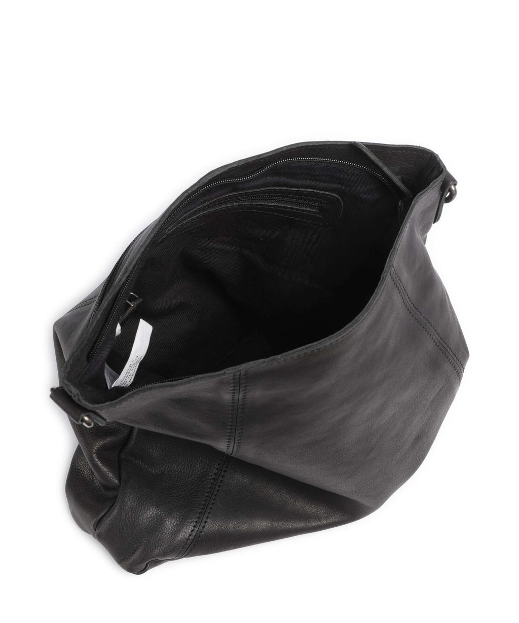 The Chesterfield Brand Washed Waxed Cow Sintra Hobo bag black