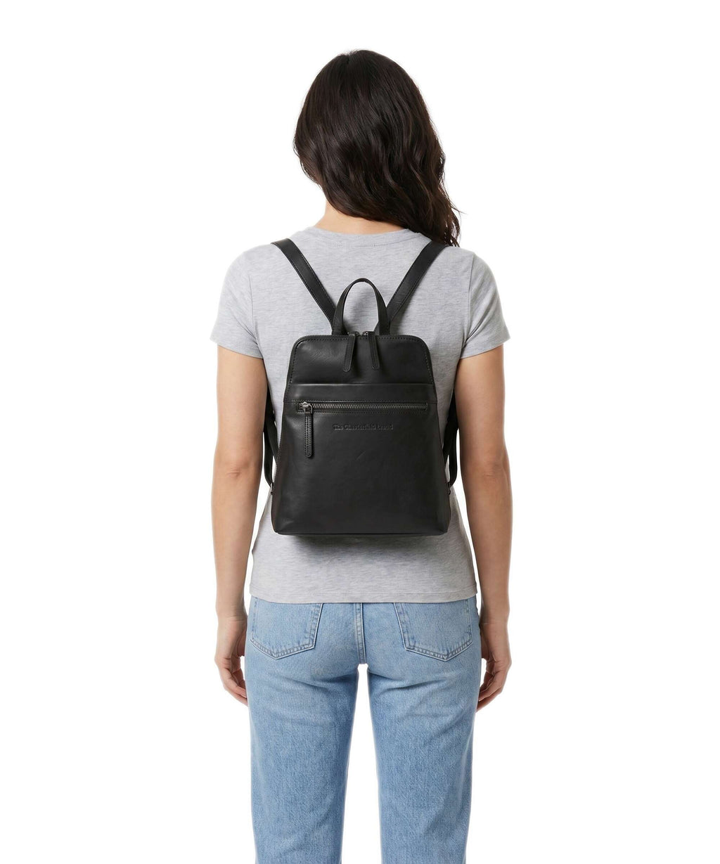The Chesterfield Brand Wax Pull Up Cow Linford Backpack black