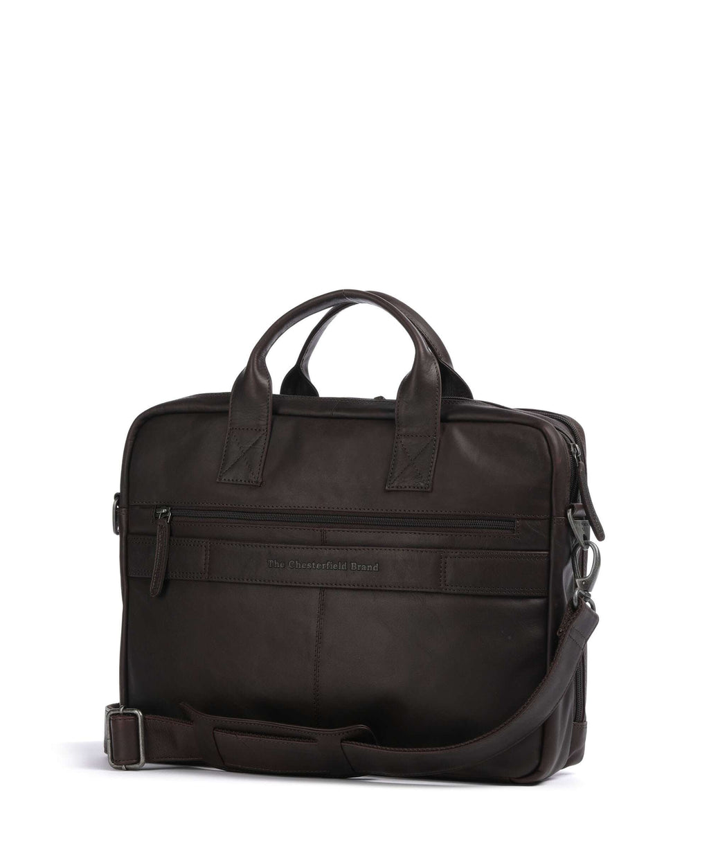 The Chesterfield Brand Cow Wax Pull Up Frazer Briefcase brown