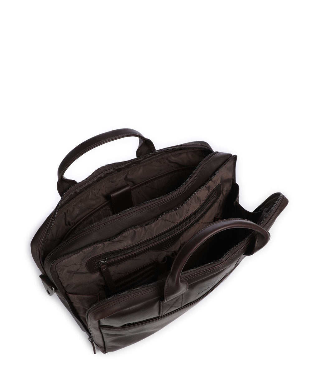 The Chesterfield Brand Cow Wax Pull Up Frazer Briefcase brown