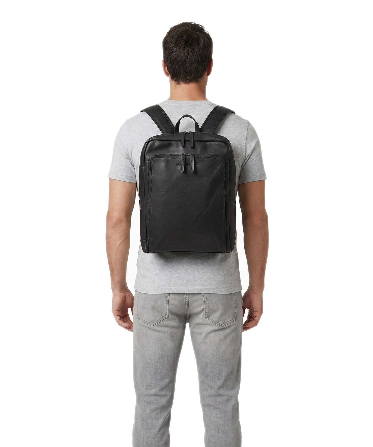 The Chesterfield Brand Wax Pull Up Cow Jasper Backpack black