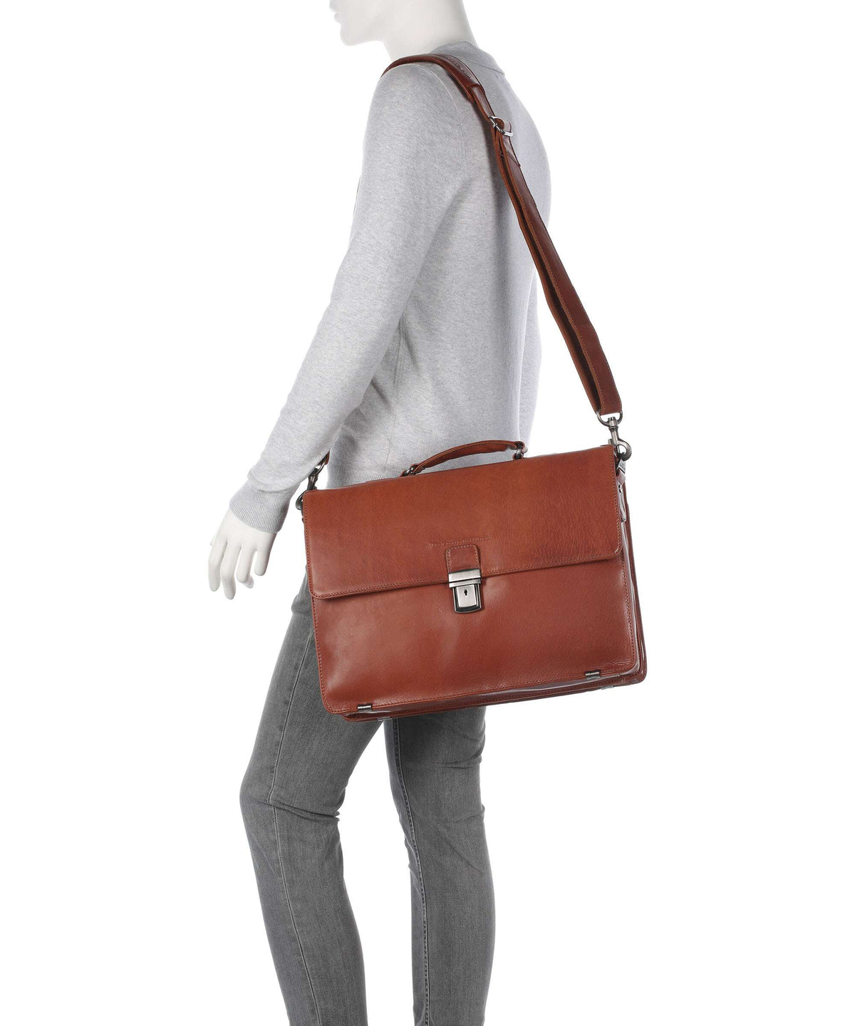 The Chesterfield Brand Novum Salvatore Briefcase cognac