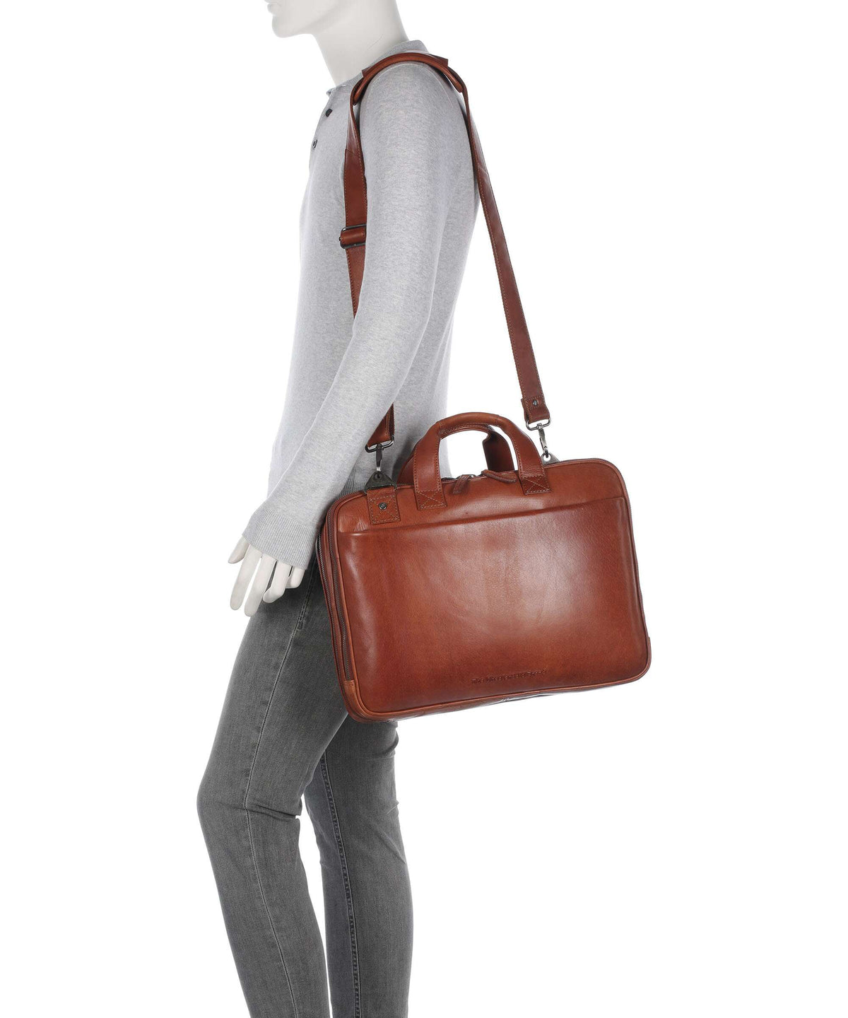 The Chesterfield Brand Novum Iseo Briefcase cognac