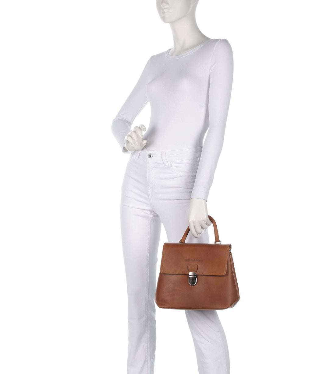 The Chesterfield Brand Wax Pull Up Cow Angera Handbag cognac
