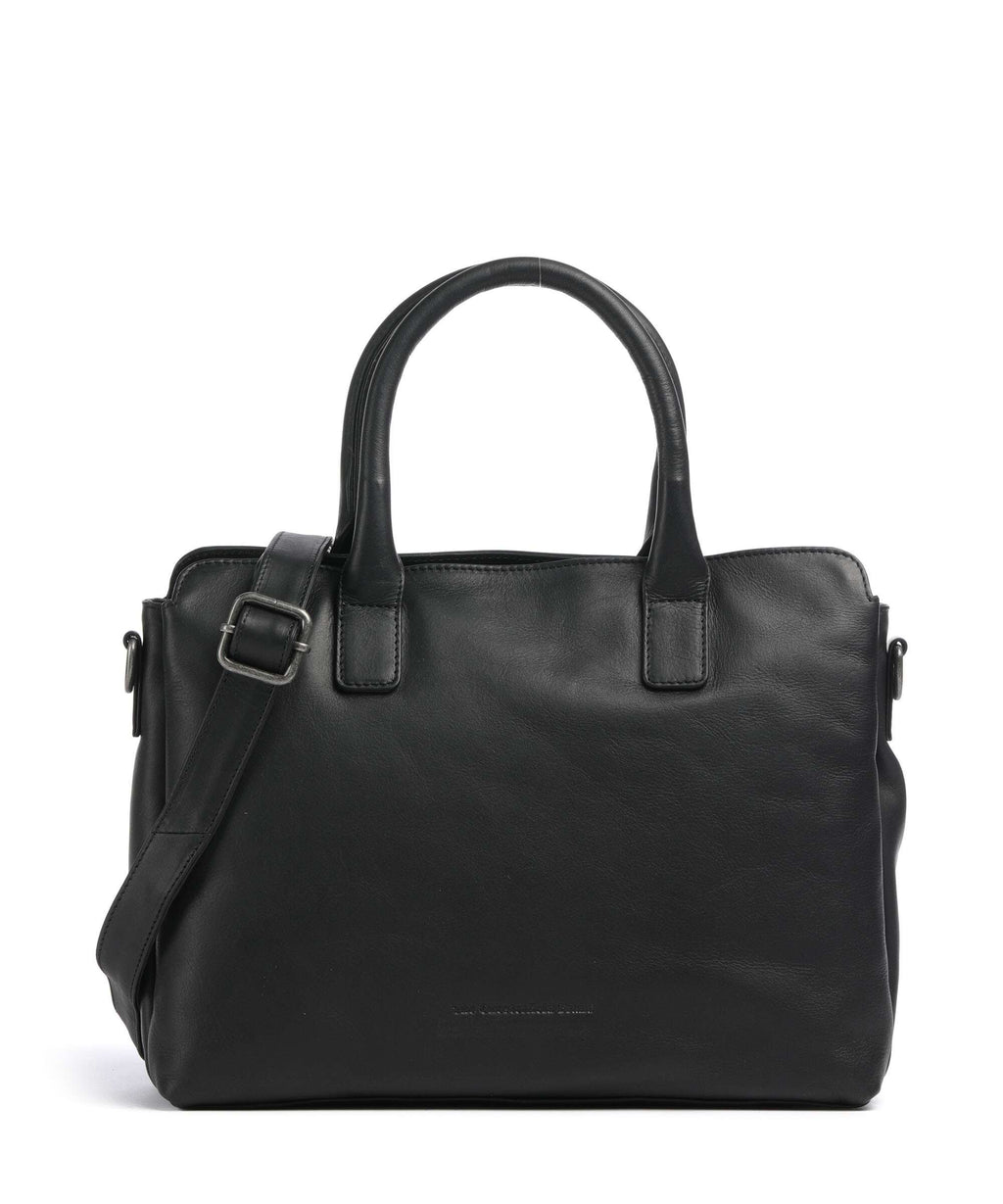 The Chesterfield Brand Wax Pull Up Cow Valmonte Handbag black