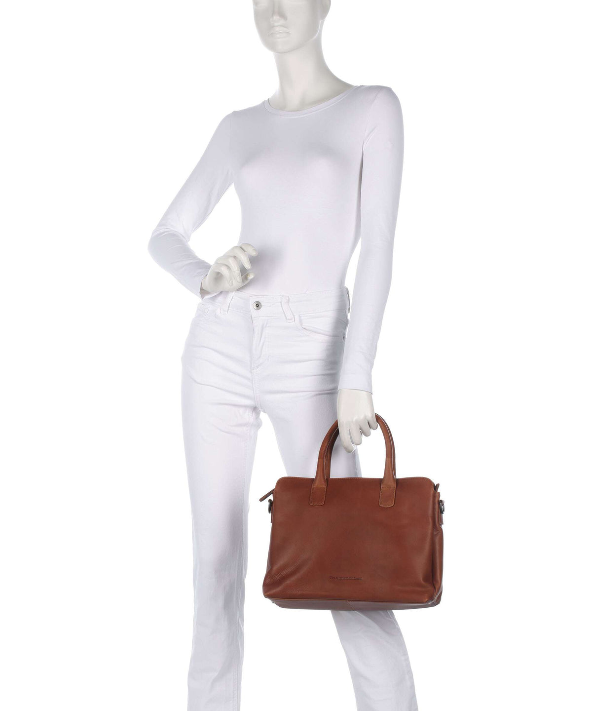 The Chesterfield Brand Wax Pull Up Cow Valmonte Handbag cognac