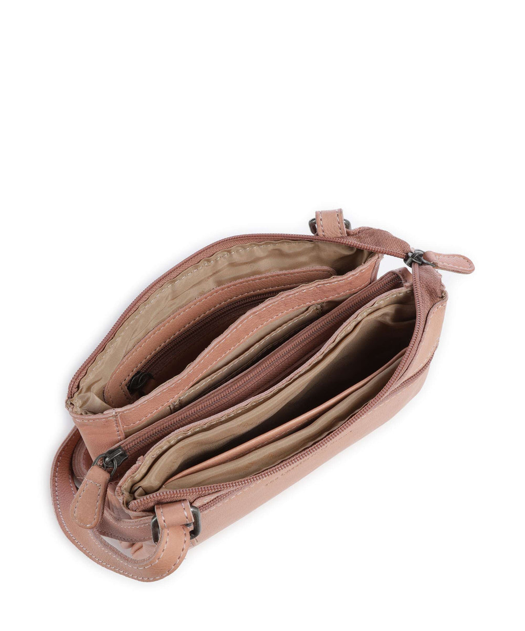 The Chesterfield Brand Washed Waxed Cow Osaka Crossbody bag vintage rose