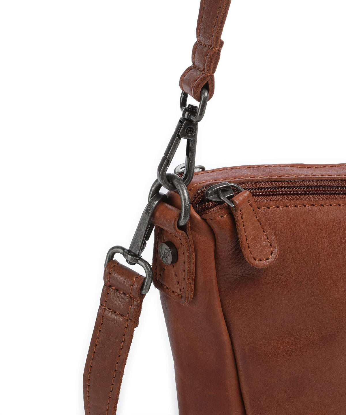 The Chesterfield Brand Washed Waxed Cow Irving Shoulder bag cognac