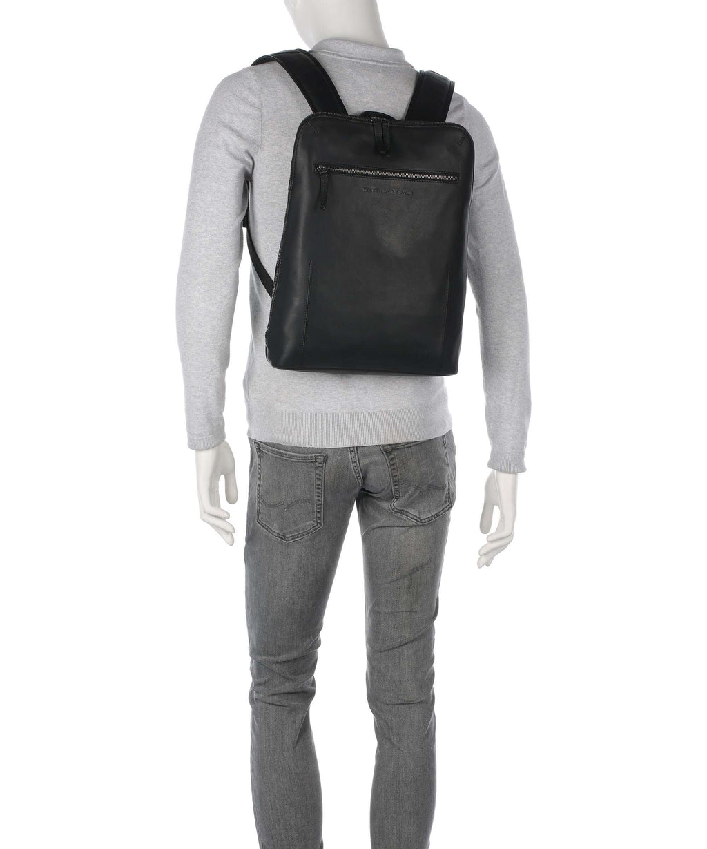 The Chesterfield Brand Wax Pull Up Cow Filmore Backpack black