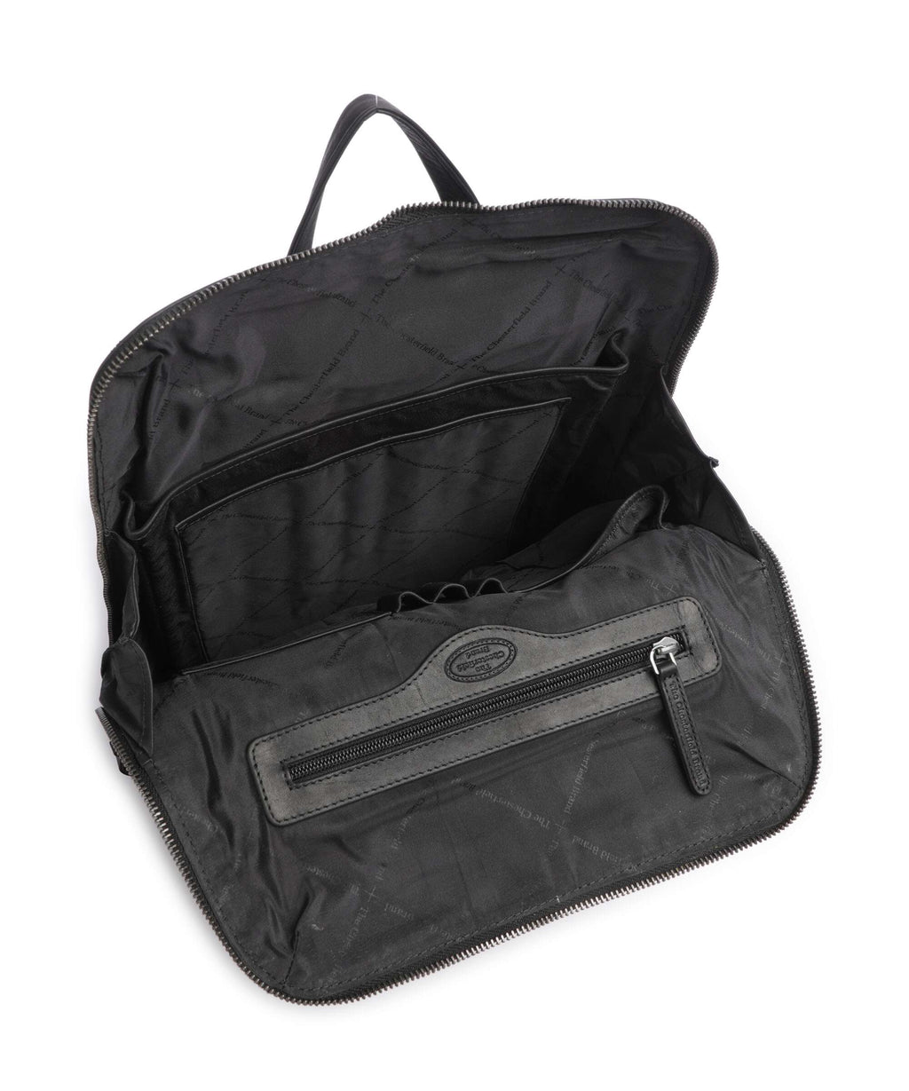 The Chesterfield Brand Wax Pull Up Cow Filmore Backpack black