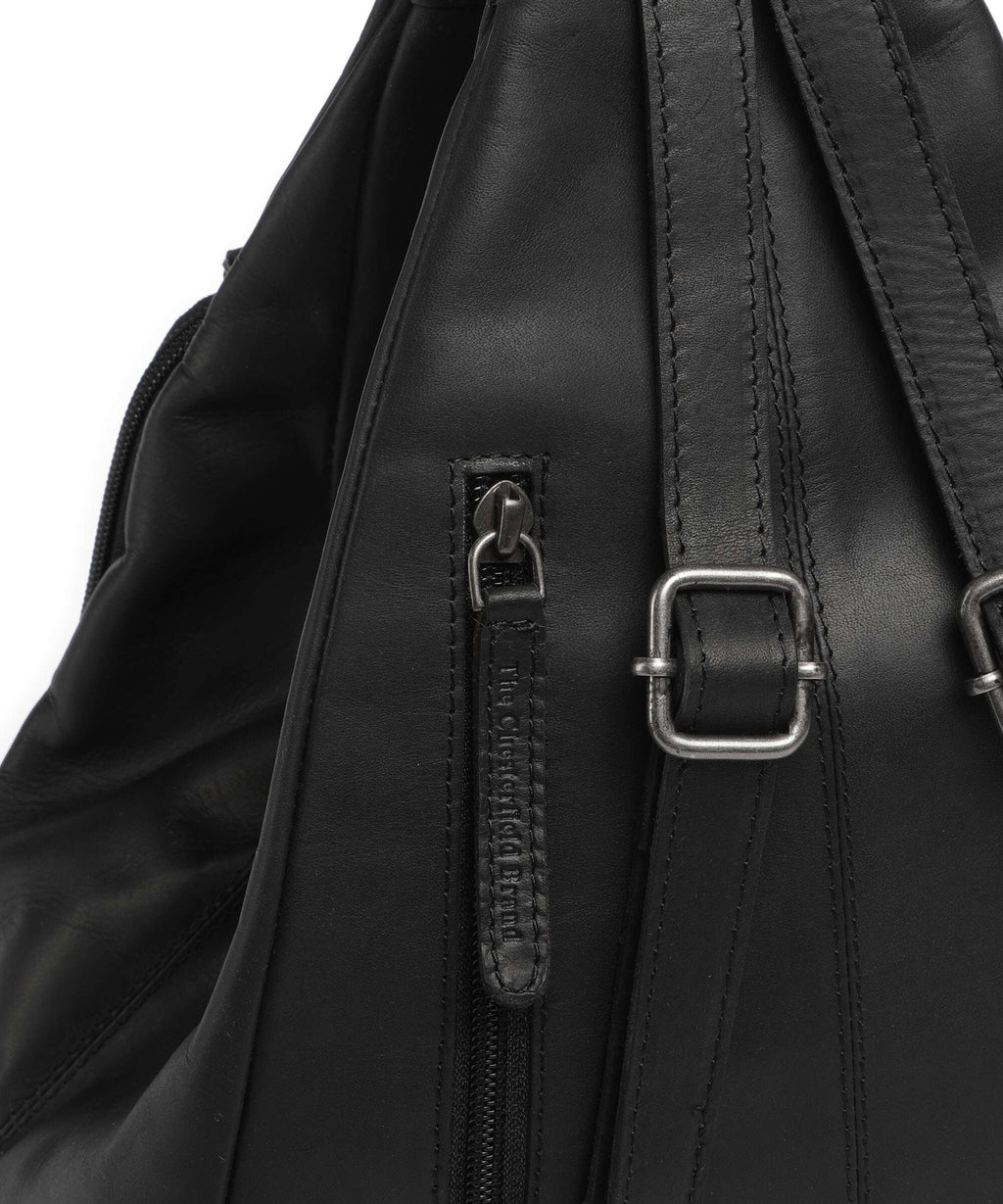 The Chesterfield Brand Wax Pull Up Cow Howard Backpack black