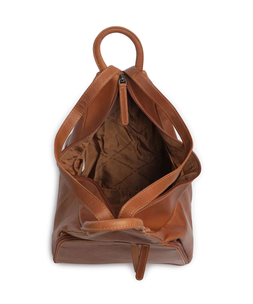 The Chesterfield Brand Wax Pull Up Cow Howard Backpack cognac