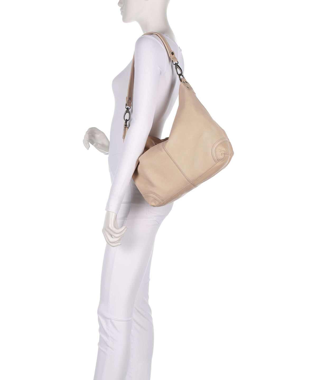 The Chesterfield Brand Washed Waxed Cow Bolivia Hobo bag beige