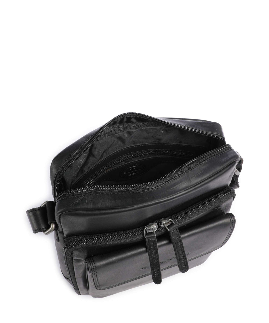 The Chesterfield Brand Wax Pull Up Cow Montira Crossbody bag black