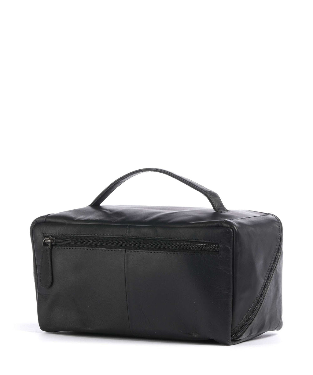The Chesterfield Brand Wax Pull Up Cow Elmia Toiletry bag black