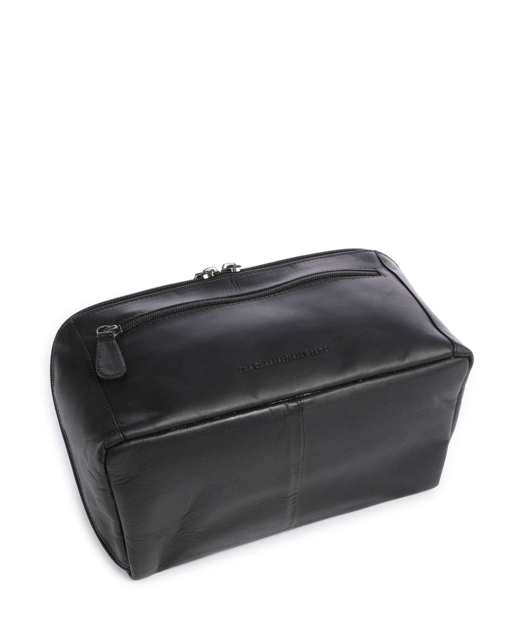 The Chesterfield Brand Wax Pull Up Cow Elmia Toiletry bag black