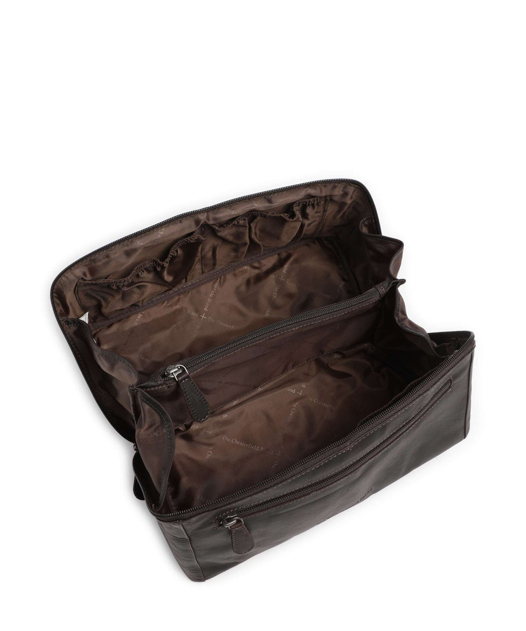 The Chesterfield Brand Wax Pull Up Cow Trevia Toiletry bag brown