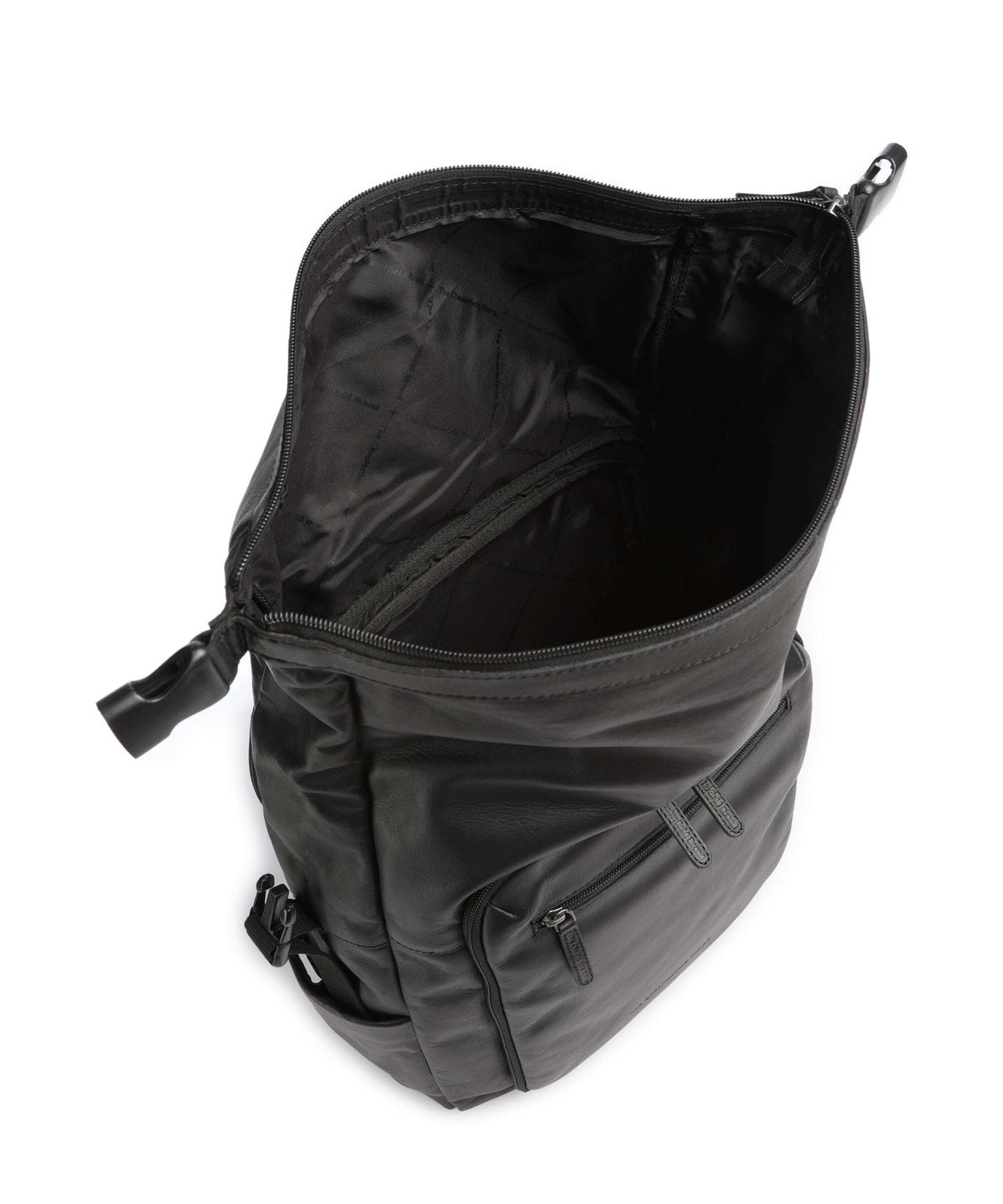 The Chesterfield Brand Wax Pull Up Cow Remo Rolltop backpack black