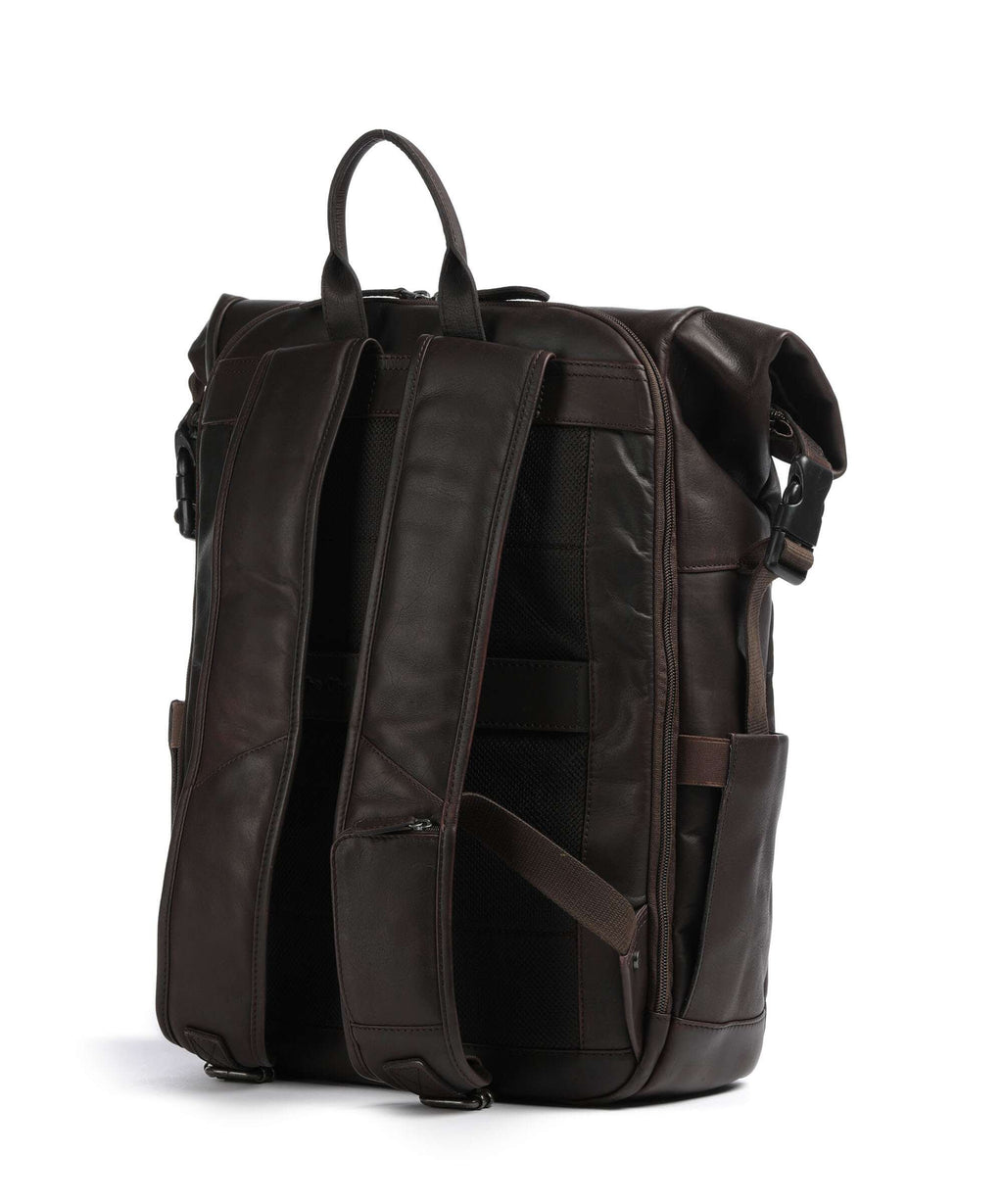 The Chesterfield Brand Wax Pull Up Cow Remo Rolltop backpack brown