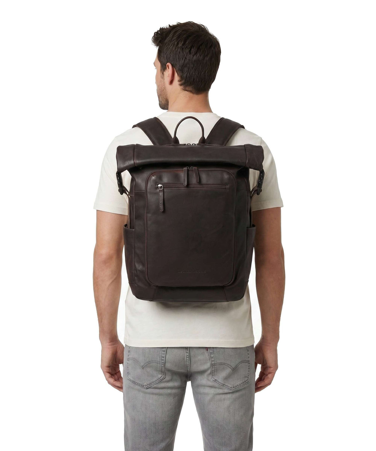 The Chesterfield Brand Wax Pull Up Cow Remo Rolltop backpack brown
