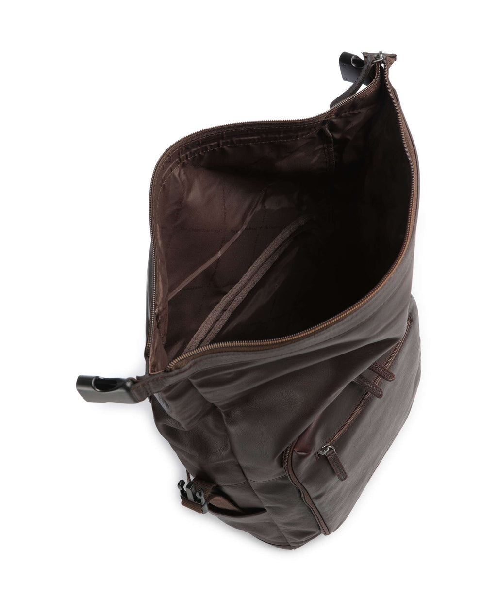 The Chesterfield Brand Wax Pull Up Cow Remo Rolltop backpack brown