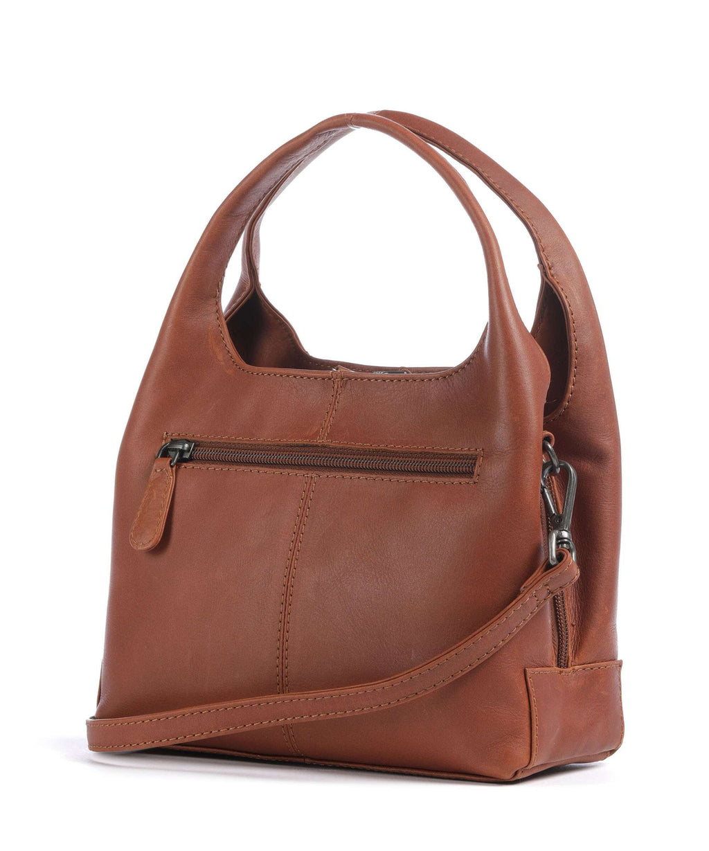 The Chesterfield Brand Wax Pull Up Cow Lunera Handbag cognac