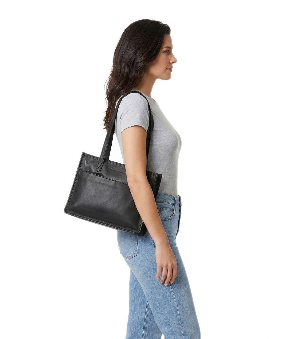 The Chesterfield Brand Wax Pull Up Cow Estella Tote bag black
