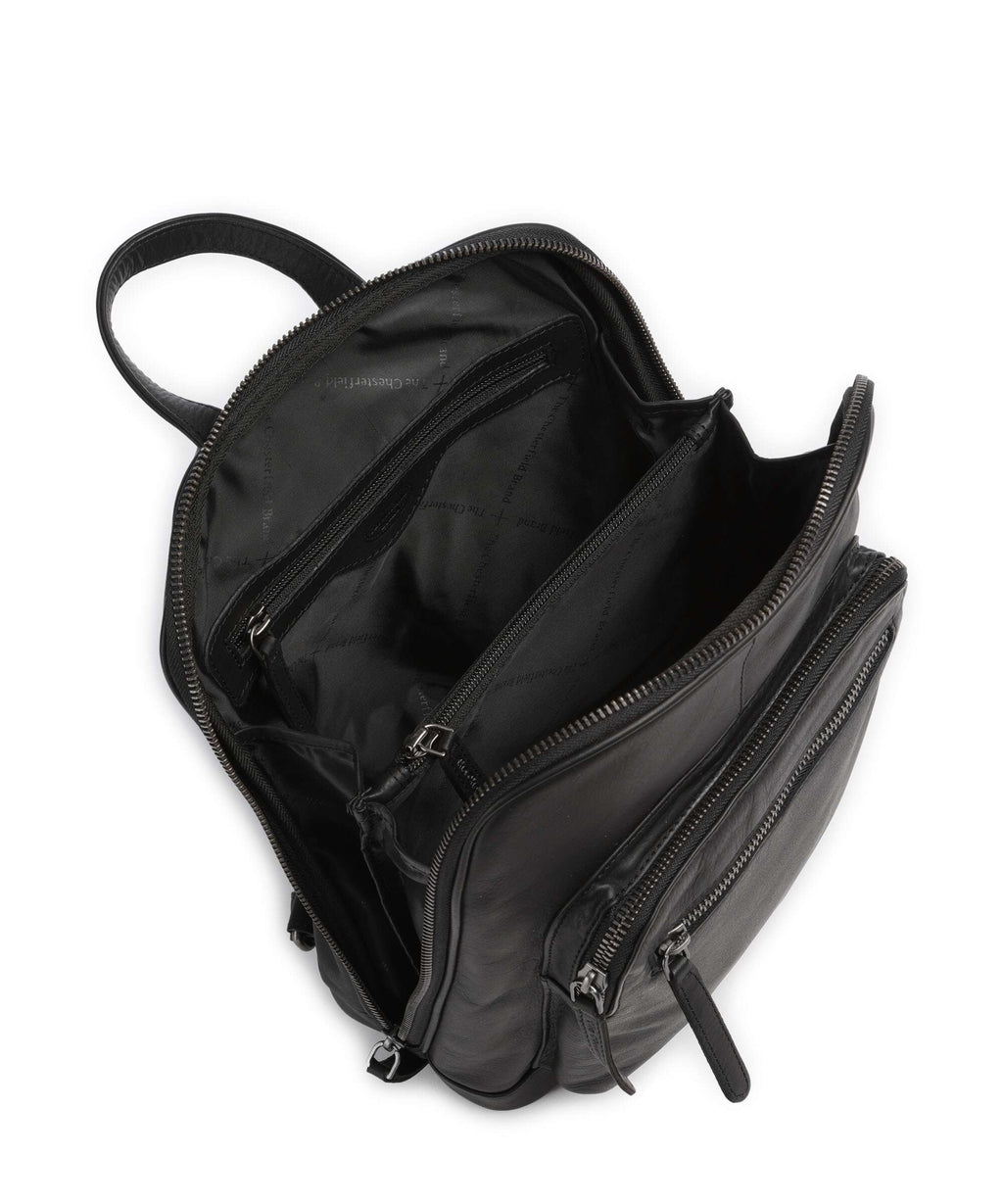 The Chesterfield Brand Wax Pull Up Cow Floran Backpack black