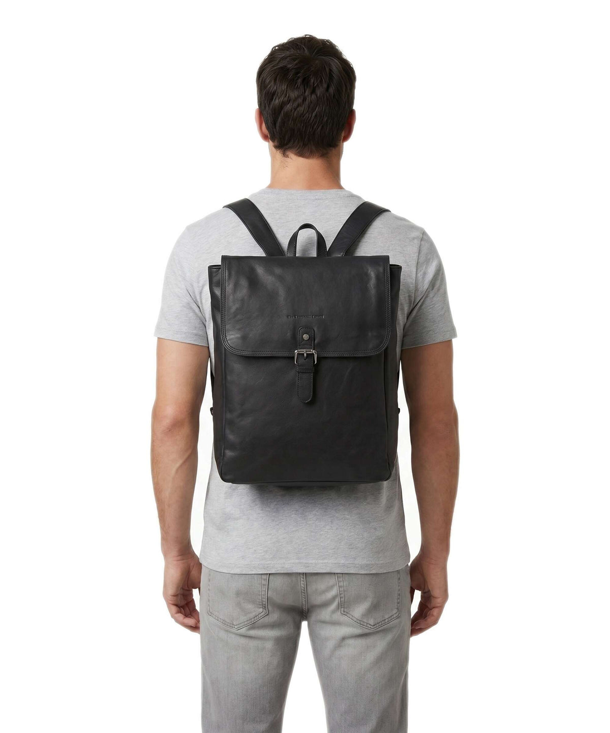 The Chesterfield Brand Wax Pull Up Cow Farrow Backpack black