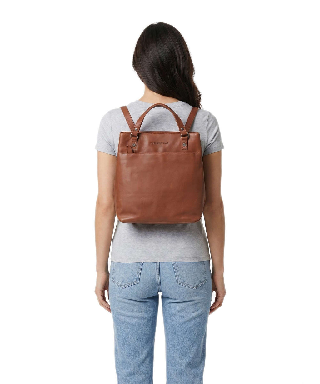 The Chesterfield Brand Wax Pull Up Cow Raynor Backpack bag cognac