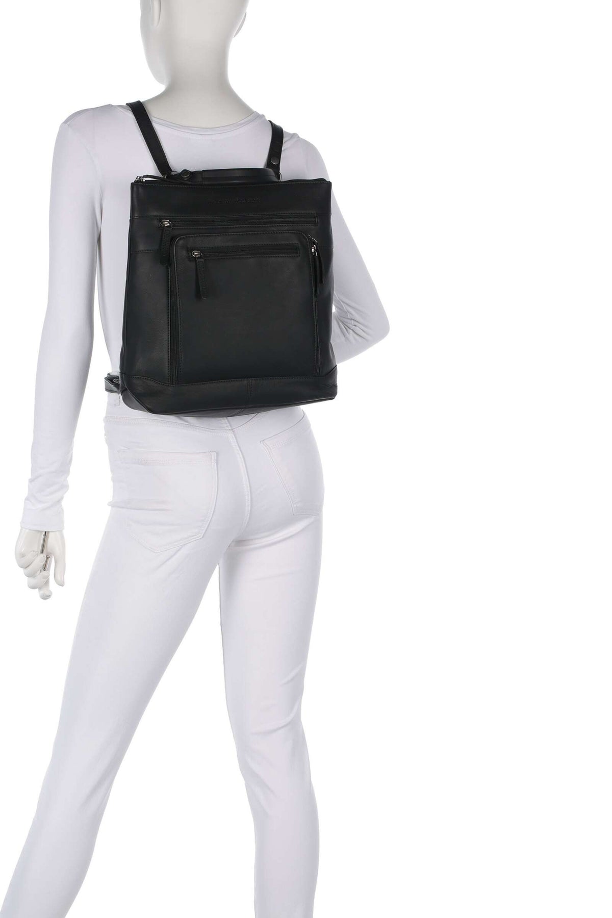The Chesterfield Brand Wax Pull Up Cow Caldero Backpack black