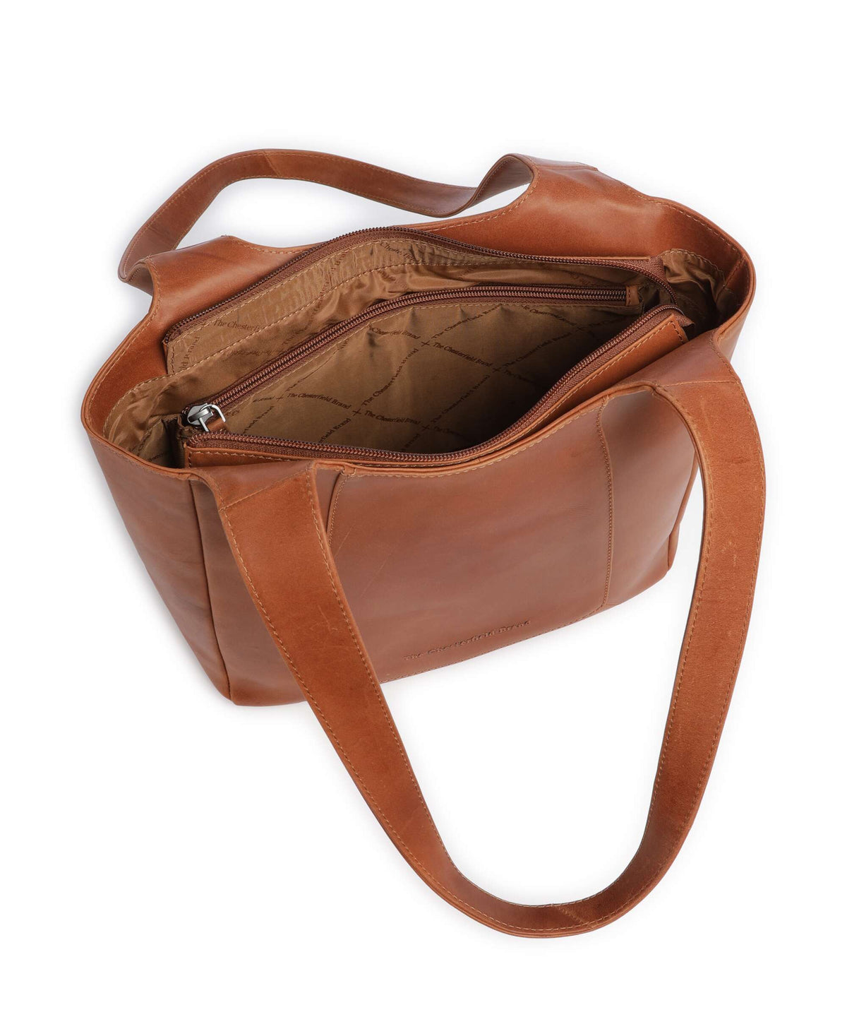 The Chesterfield Brand Wax Pull Up Cow Tofino Tote bag cognac