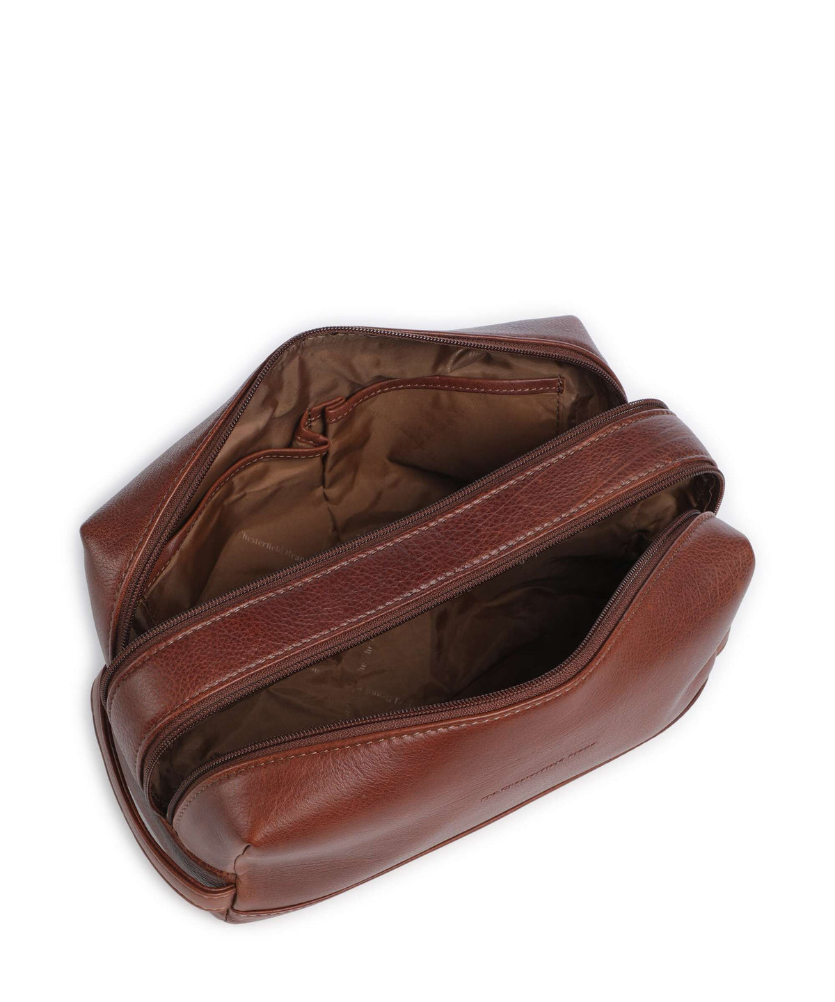 The Chesterfield Brand Wax Pull Up Cow Montelaro Cosmetic bag cognac
