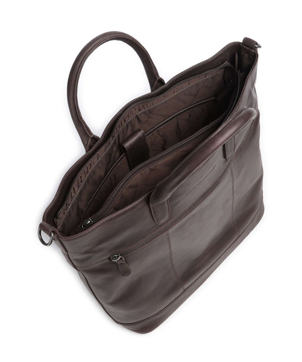 The Chesterfield Brand Wax Pull Up Cow Westbrook Handbag brown