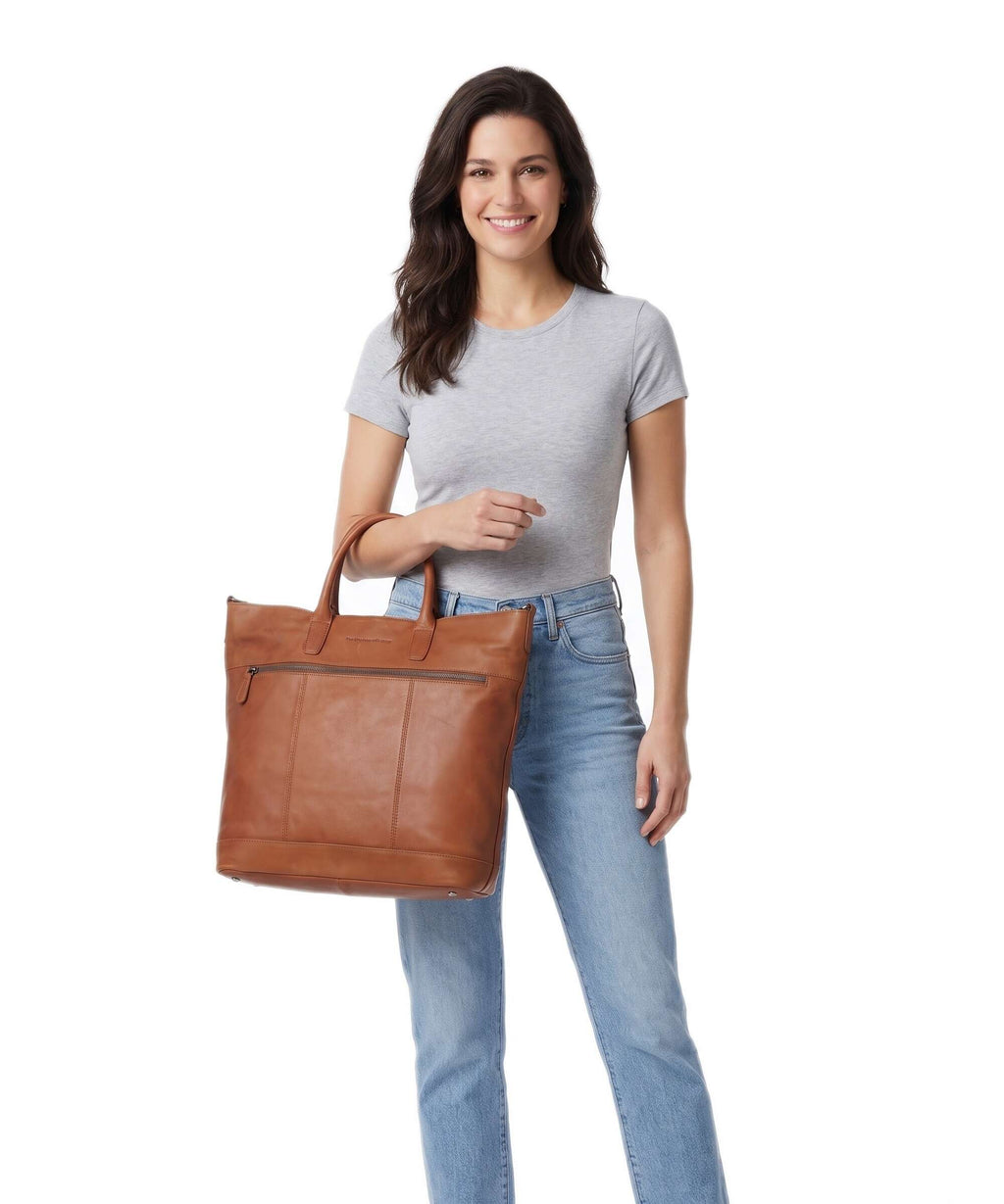The Chesterfield Brand Wax Pull Up Cow Westbrook Handbag cognac