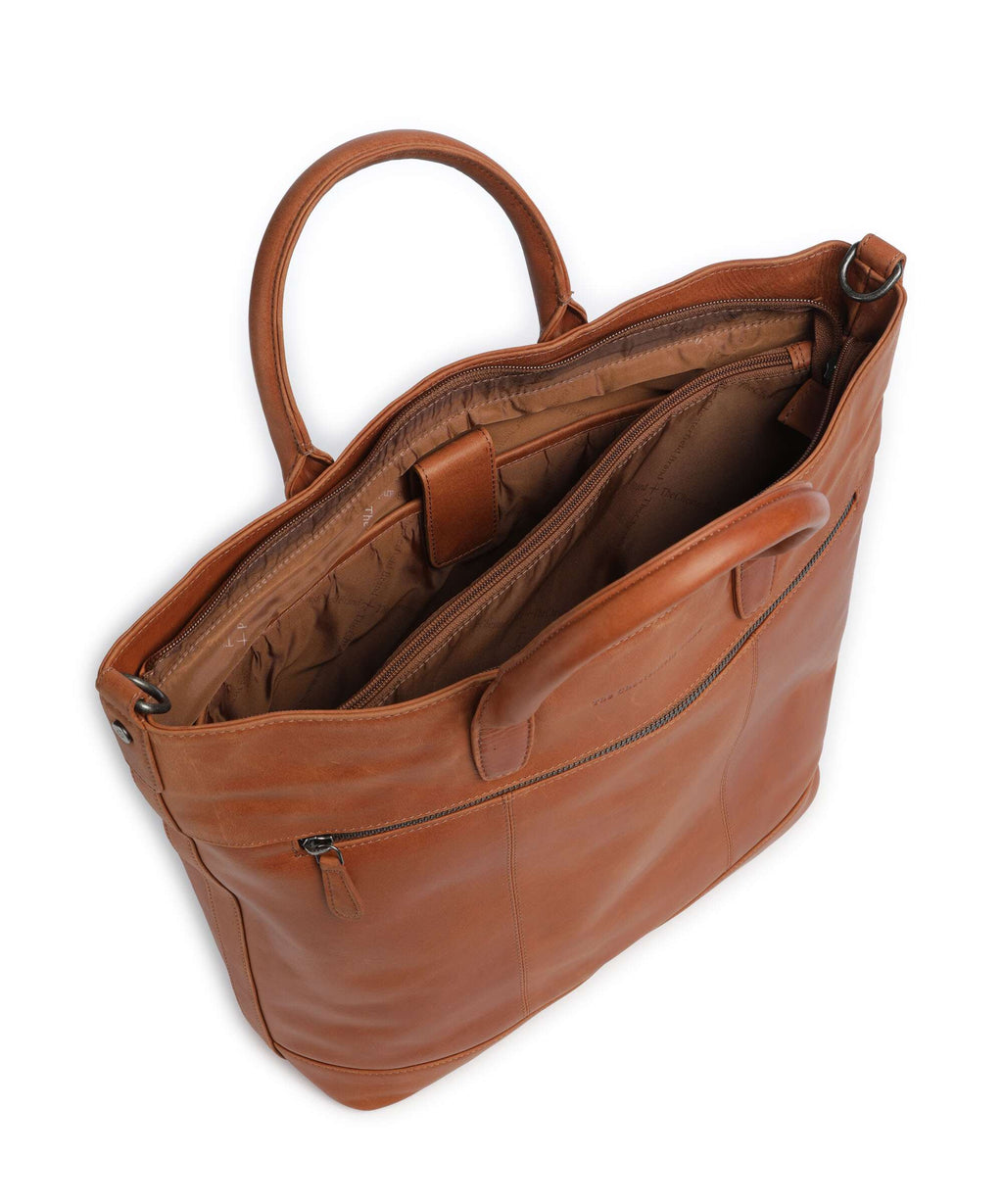The Chesterfield Brand Wax Pull Up Cow Westbrook Handbag cognac