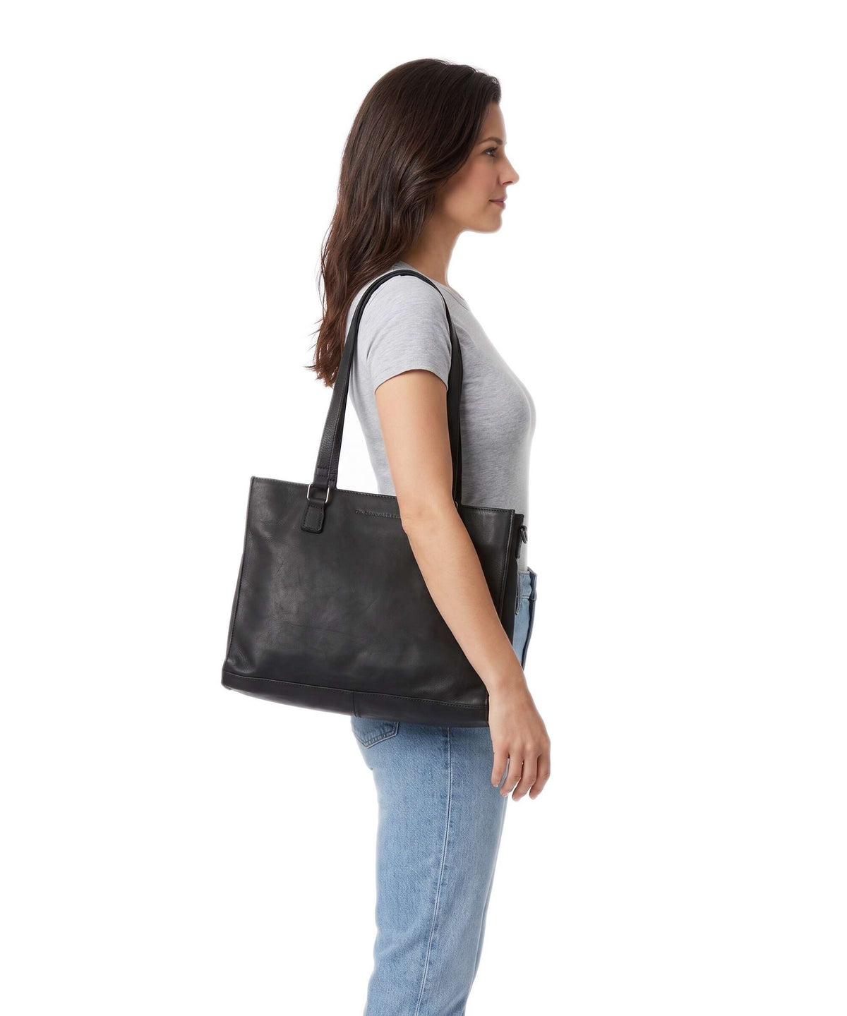 The Chesterfield Brand Wax Pull Up Cow Ellsworth Tote bag black